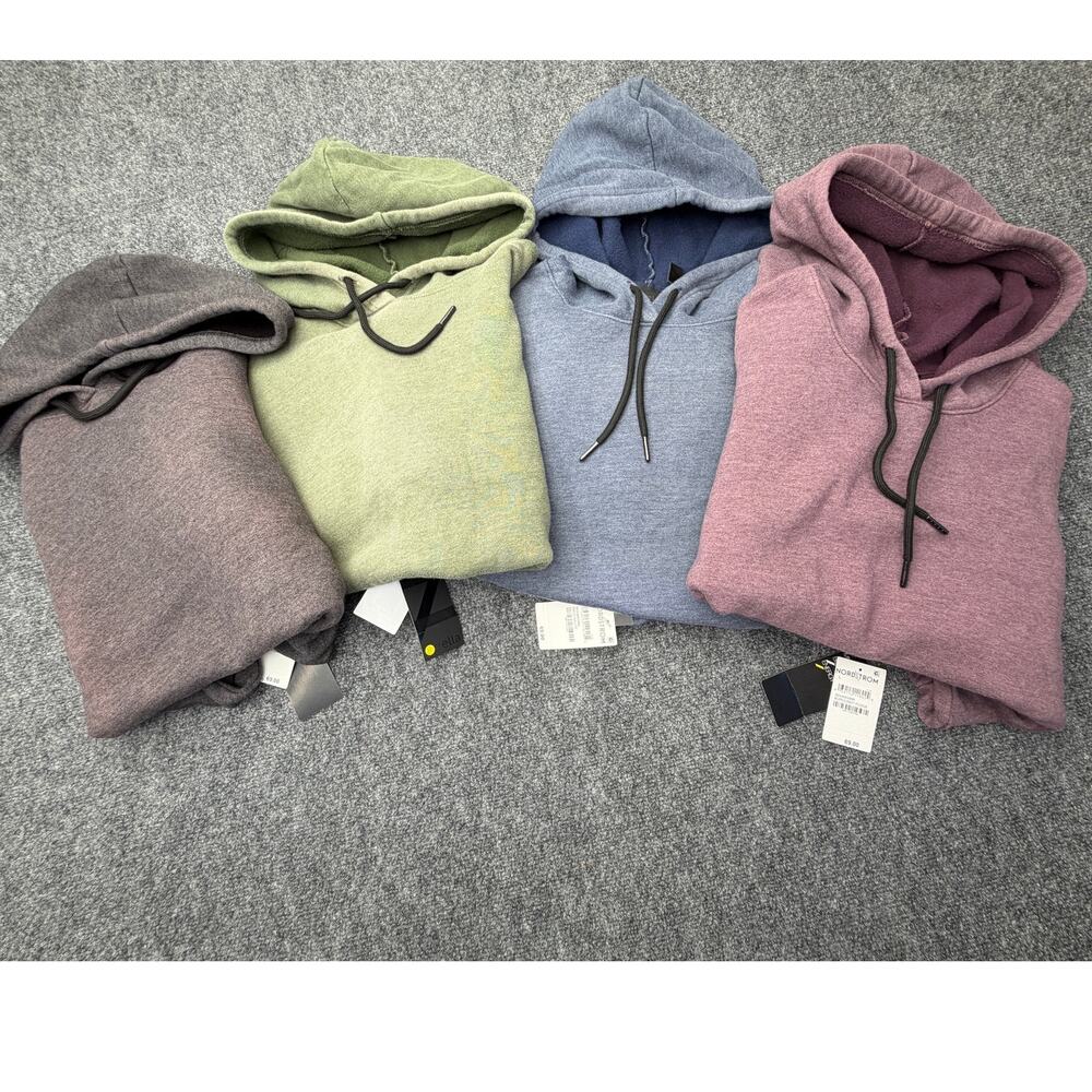 Lot 4 Zella Mens Hoodies NWT L Faded Wash Pullover Nordstrom $276 MSRP NEW